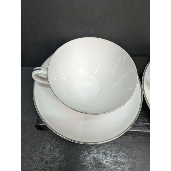 Royal M by Mitashoten Platinum Knight M109 Teacup and Saucer Set of 2 - Picture 6 of 11